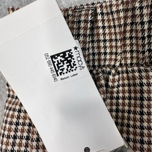 Hippie Rose Trouser Pants Brown Black Plaid Womens S High-Rise Wide Leg Pleated - Picture 6 of 13